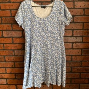 Baby blue with white flowers dress
